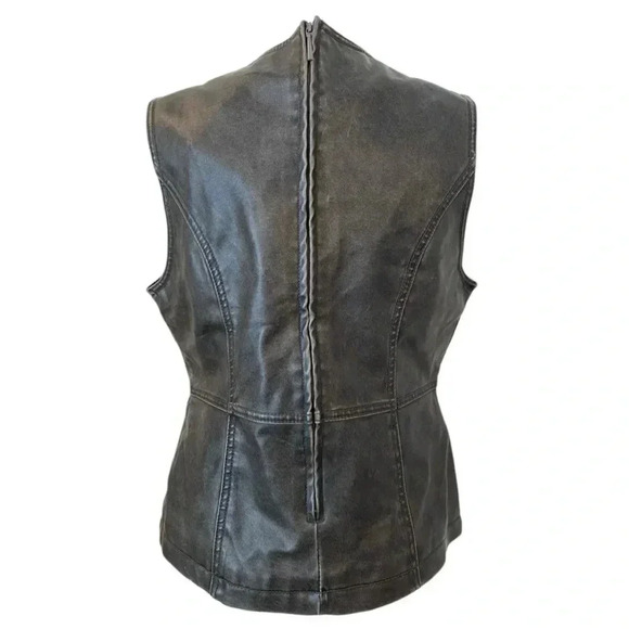 Dollhouse Outfitters Womens Vegan Faux Leather Black Vest Size Large NWT Biker. - Picture 4 of 9